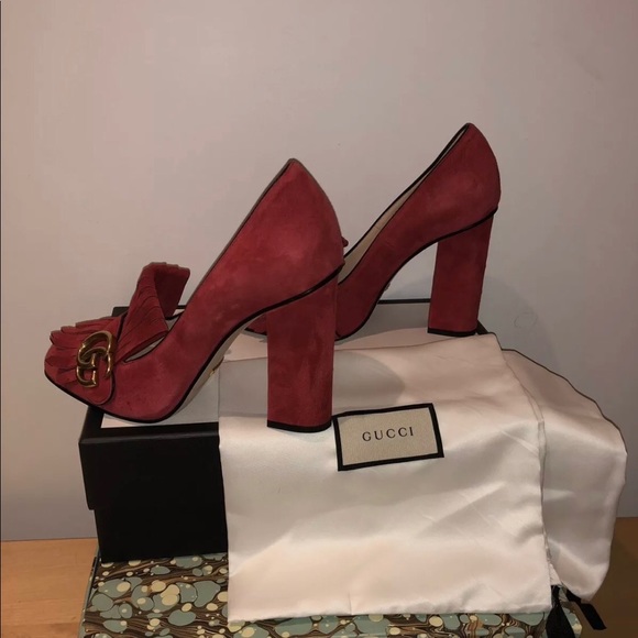 Gucci Marmouth Red Suede Authentic 39 - Picture 5 of 8